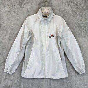 Columbia Jacket Womens Small White Gatorade Full Zip Packable Windbreaker Coat